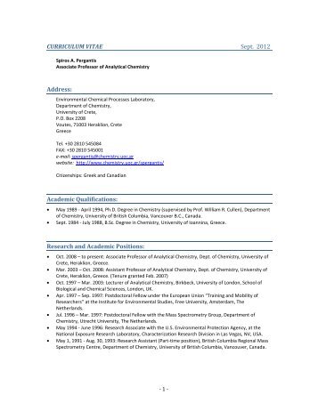 CV (downloadable pdf file) - Department of Chemistry