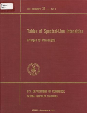 Tables of Spectral-Line Intensities