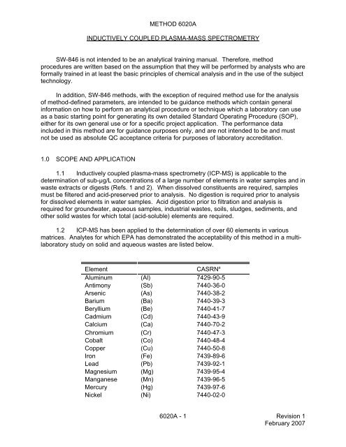 Method 6020A - US Environmental Protection Agency