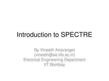 Introduction to SPECTRE - Department of Electrical Engineering