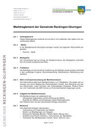 Marktreglement der Gemeinde Reckingen-Gluringen