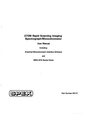 270M Rapid Scanning Imaging SpectrographlMonochromator - Horiba