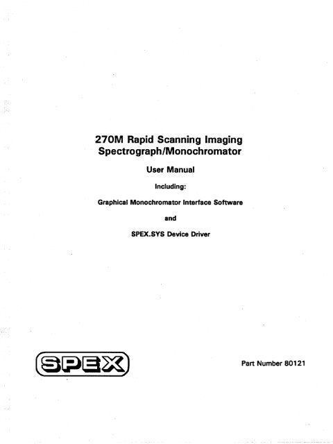 270M Rapid Scanning Imaging SpectrographlMonochromator - Horiba