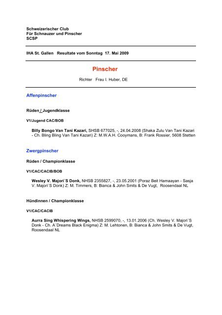 IHA St. Gallen, 17. Mai (PDF) - Schnauzer und Pinscher