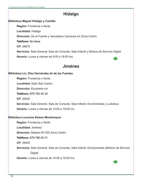 Directorio de Bibliotecas del Estado de Coahuila de Zaragoza ...