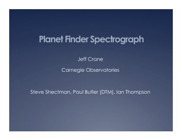 The Carnegie Planet Finder Spectrograph: Jeff Crane