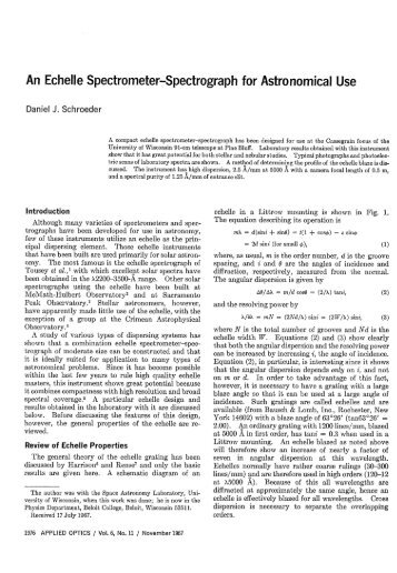 An Echelle Spectrometer-Spectrograph for Astronomical Use - FG ...