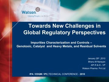 Towards New Challenges in Global Regulatory Perspectives