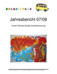 Jahresbericht 07/08 - Verein Ramba-Zamba, Uster