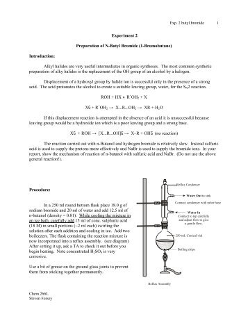 Experiment 2 Preparation of N-Butyl Bromide (1 ... - PCC