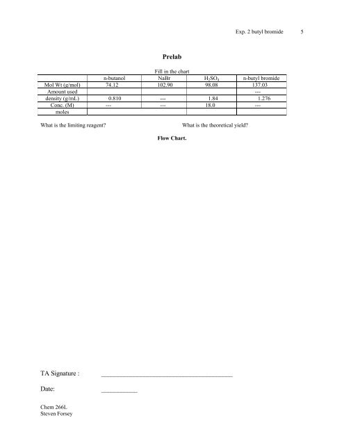 Experiment 2 Preparation of N-Butyl Bromide (1 ... - PCC