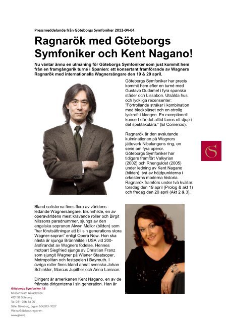 PRESS 120404 Wagner Ragnarök.pdf - Göteborgs Symfoniker