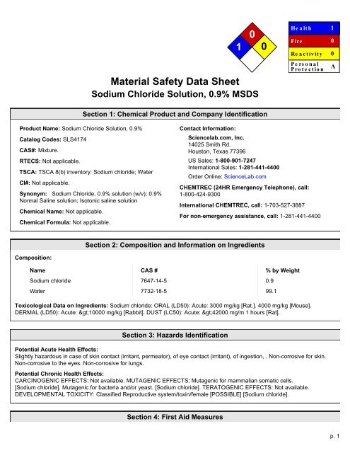 Saline - eScience Labs, LLC.