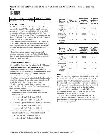 Potentiometric Determination of Sodium Chloride in ... - Kodak