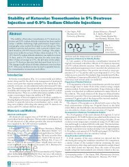 Stability of Ketorolac Tromethamine in 5% Dextrose Injection and ...