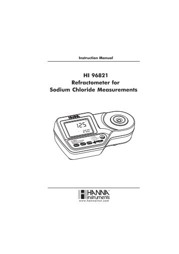 HI 96821 Refractometer for Sodium Chloride Measurements