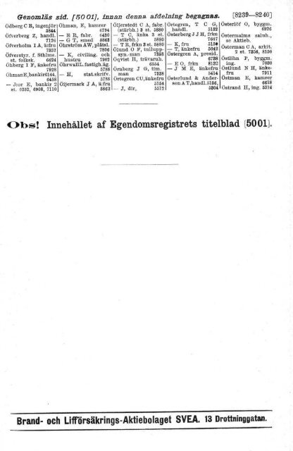 Sammanräknade taxeringsvärden, kvartersregister, husägarregister