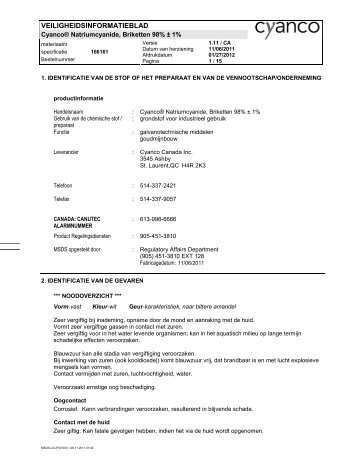 Cyanco Sodium Cyanide Bricks 98 Dutch