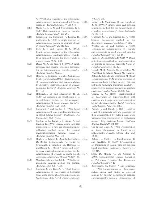 Proceedings of the International Cyanide Detection Testing Workshop