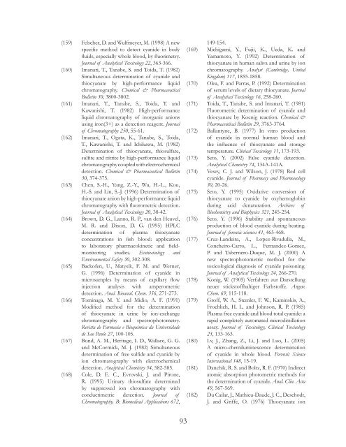 Proceedings of the International Cyanide Detection Testing Workshop