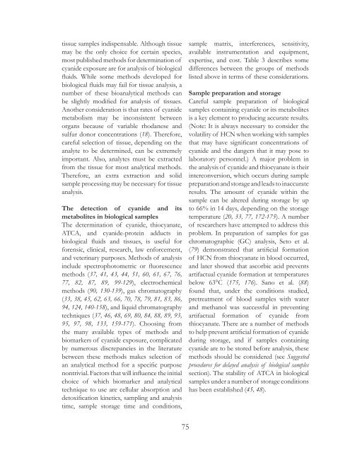 Proceedings of the International Cyanide Detection Testing Workshop