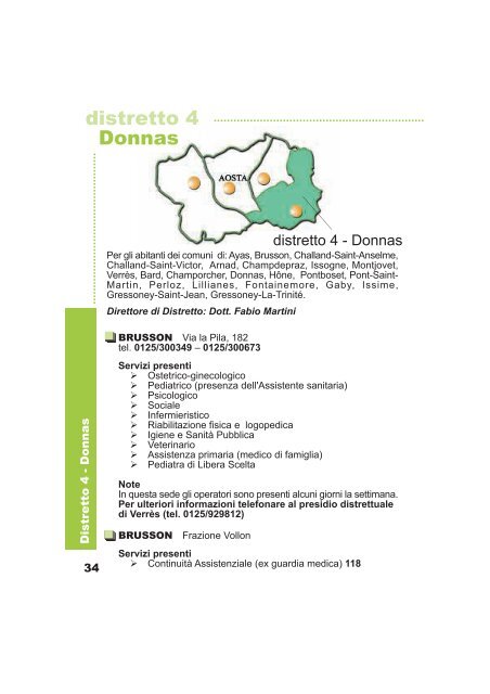 TERRITORIALI DISTRETTUALI - Azienda USL Valle d'Aosta