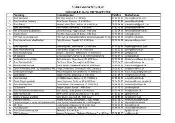 MEDLEMSFORTEGNELSE SORØ KULTUR- OG FRITIDSCENTER ...