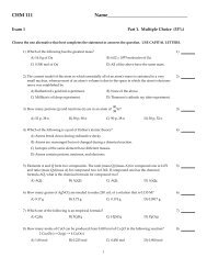 CHM 111 Name