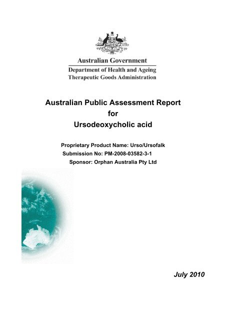 Ursodeoxycholic acid - Therapeutic Goods Administration