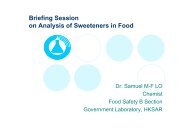 Briefing Session g on Analysis of Sweeteners in Food - Government ...