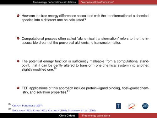 Free-energy calculations - Theoretical Biophysics Group