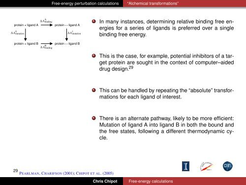 Free-energy calculations - Theoretical Biophysics Group