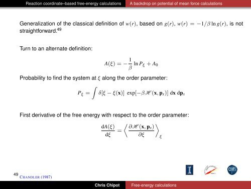 Free-energy calculations - Theoretical Biophysics Group