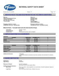 Material safety data sheet - Pfizer