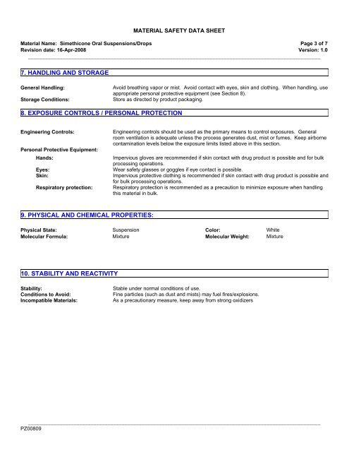 MATERIAL SAFETY DATA SHEET - Pfizer