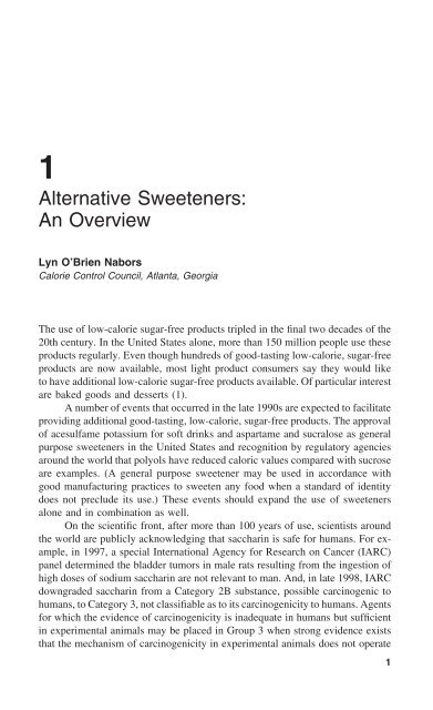 Title: Alternative Sweeteners