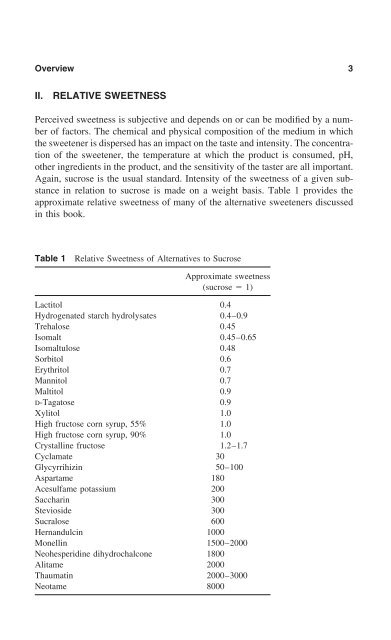 Title: Alternative Sweeteners