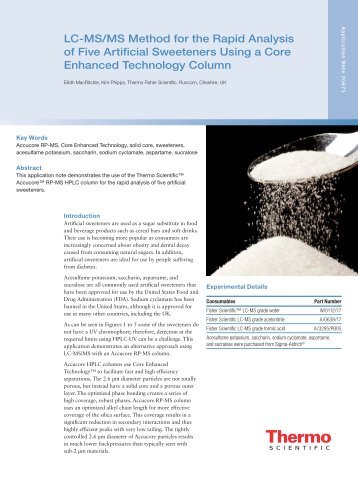 LC-MS/MS Method for the Rapid Analysis of Five Artificial ... - Cromlab