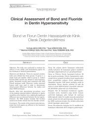 Clinical Assessment of Bond and Fluoride in Dentin - dishekdergi ...