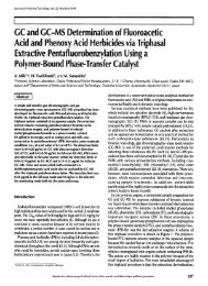 GC and GC-MS Determination of Fluoroacetic Acid - Journal of ...