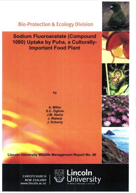 Sodium Fluoroacetate (compound 1080) - Lincoln University ...