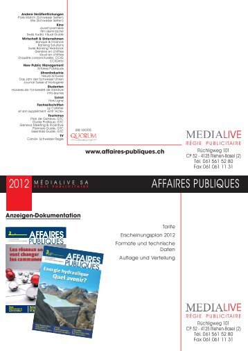 Affaires Publiques, das Magazin für New Public Management
