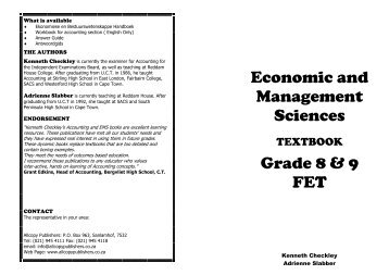 Economic and Management Sciences Grade 8 & 9 FET