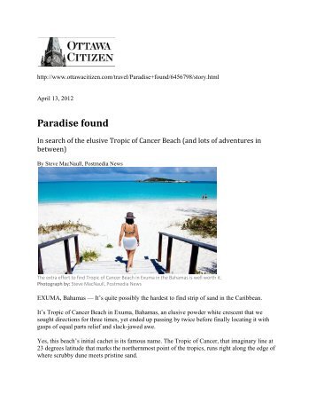 Paradise Found - Ottawa Citizen - Grand Isle Resort & Spa