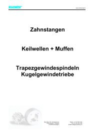 Zahnstangen Keilwellen + Muffen ... - René Baer AG