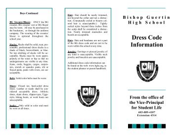 Dress Code Brochure - Bishop Guertin High School
