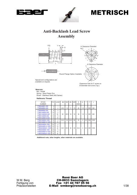 Linear Ball Bearings - René Baer AG