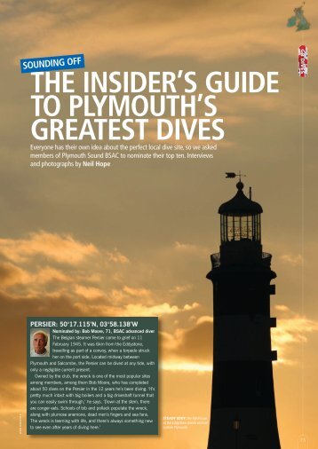 the insider's guide to plymouth's greatest dives - Plymouth Sound ...