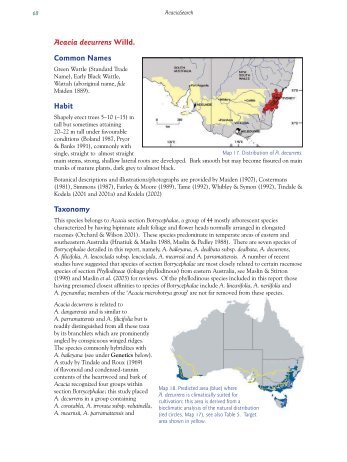 Acacia decurrens Willd. Common Names Habit Taxonomy