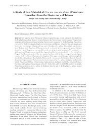 A Study of New Material of Crocuta crocuta ultima (Carnivora ...
